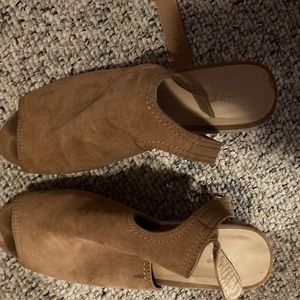 Brown and tan wedges